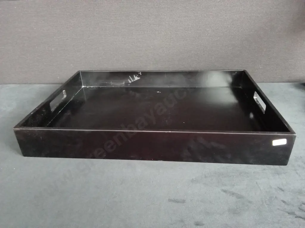 BLACK WOODEN TRAY L60CM X W40CM Image 1++