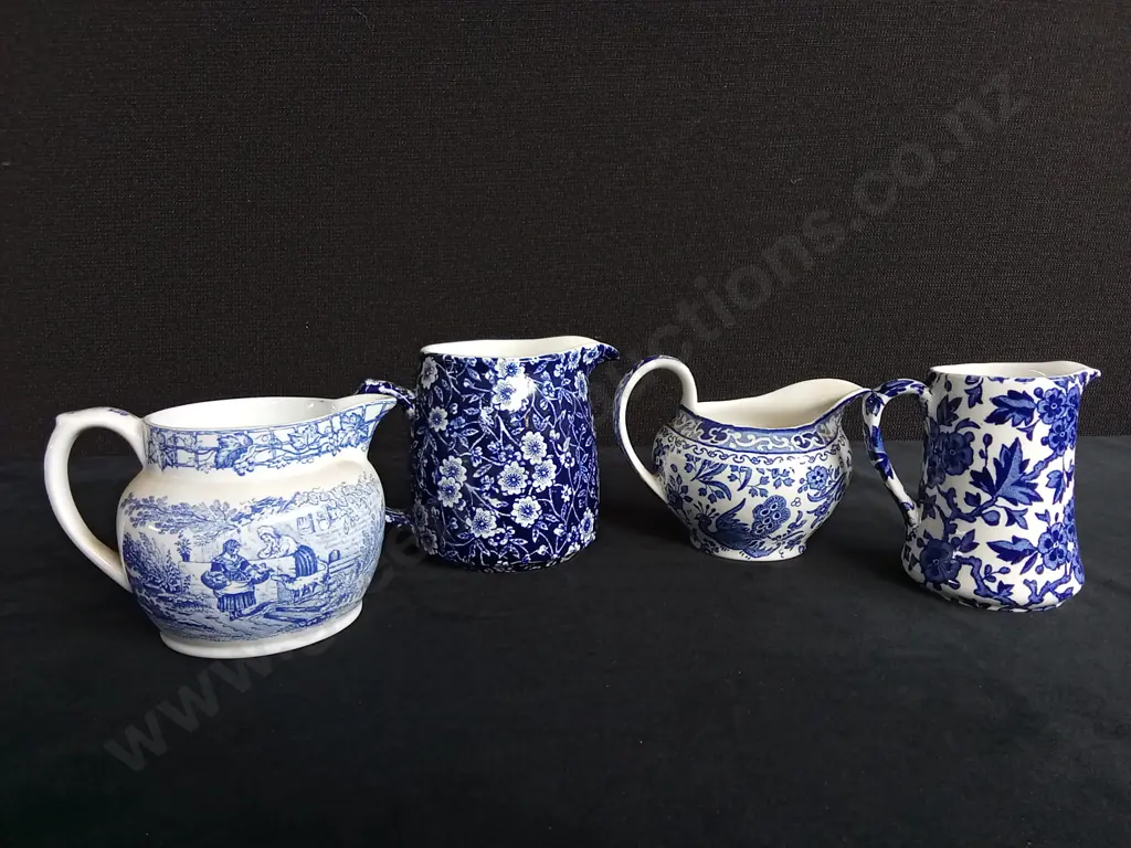 BURLEIGH JUGS X 3 AND A SPODE CREAMER JUG Image 1++