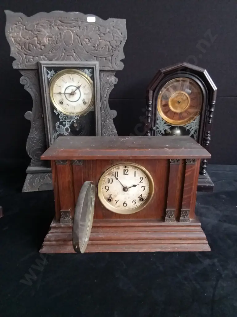 5 X WOODEN TABLE CLOCKS SUIT PARTS VARIOUS STYLES Image 1++