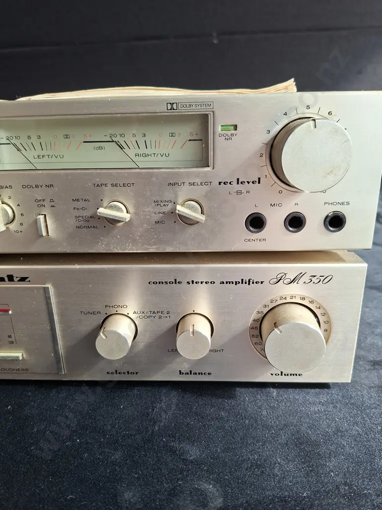 VINTAGE MARANTZ SEPERATES - SD3510 CASSETTE PLAYER + PM350 CONSOLE STEREO AMPLIFIER BOTH POWER ON Image 1++