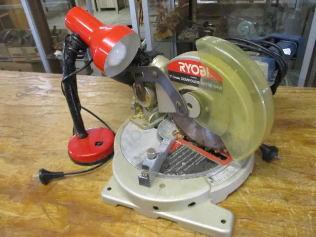 Mitre Saw and Lamp Image 1++