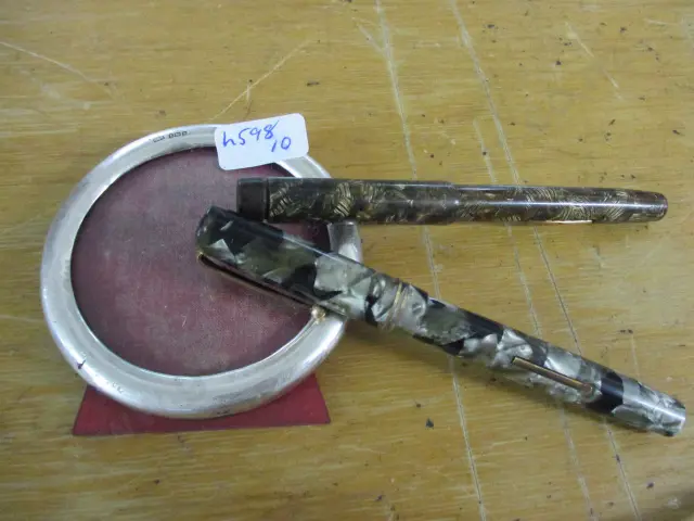 Silver Frame and 2 Gold Nibbed Pens Image 1++