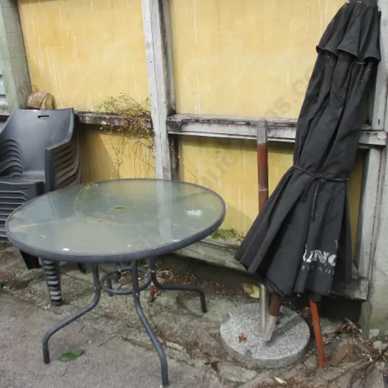 Chairs Table and Umbrela
