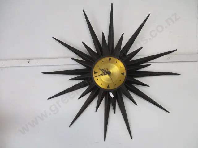 Vintage Sunburst Clock Image 1++