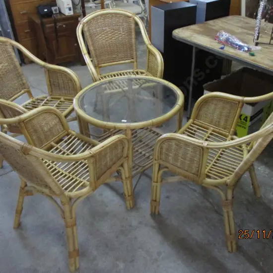 Cane Patio Set