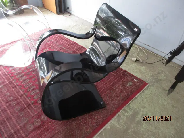 Charcoal Vernon Panton Style Bio-Morphic Armchair Image 1++