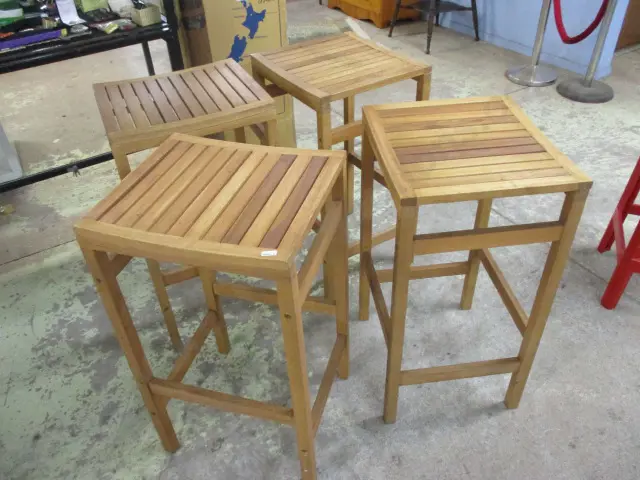 4 Wooden Stools Image 1++