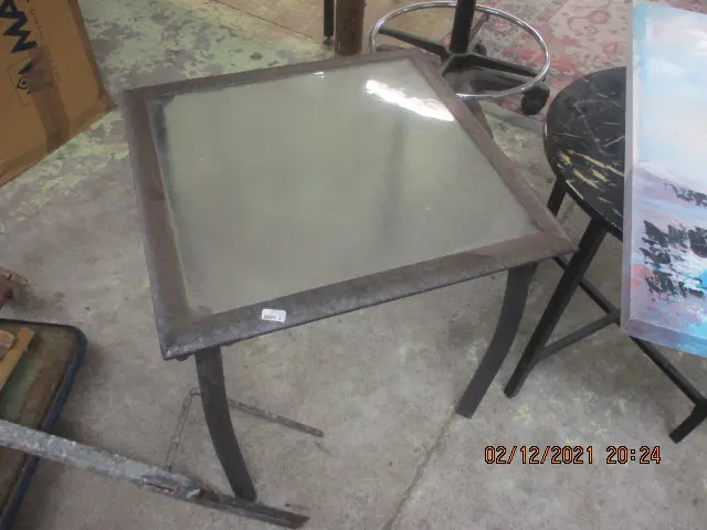 Glass Topped Side Table Image 1++