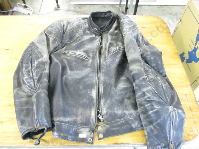  Vintage Leather Bike Jacket Image 1++