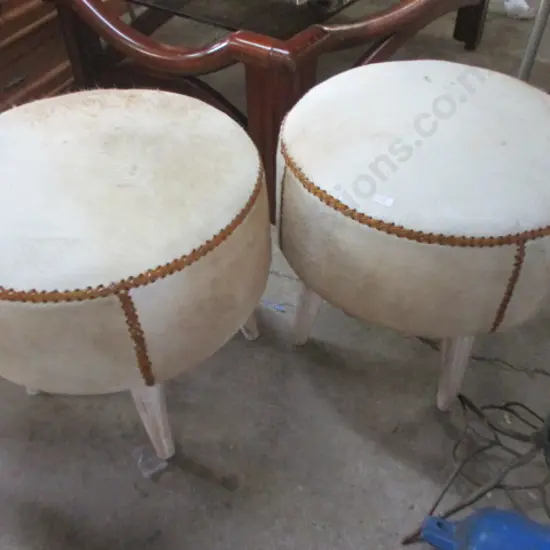 Pr Cowhide Stools