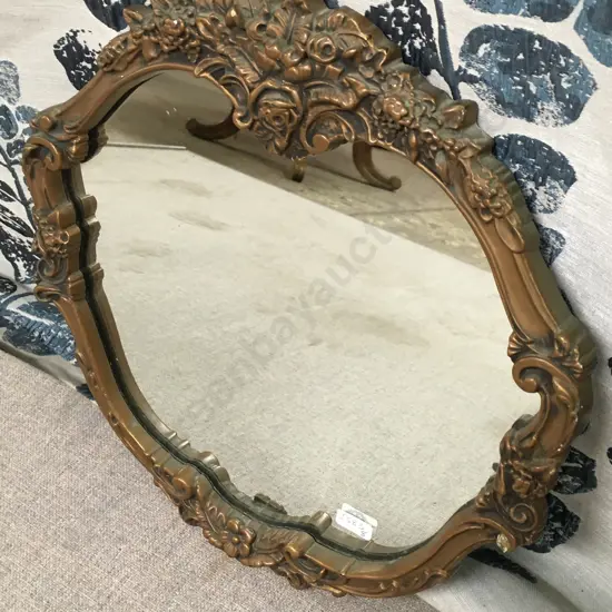 VINTAGE STYLE ORNATE GOLD ROUND MIRROR