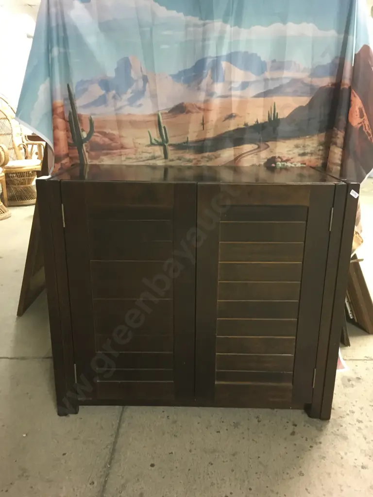 DARK WOOD TWO DOOR STORAGE CABINET Image 1++