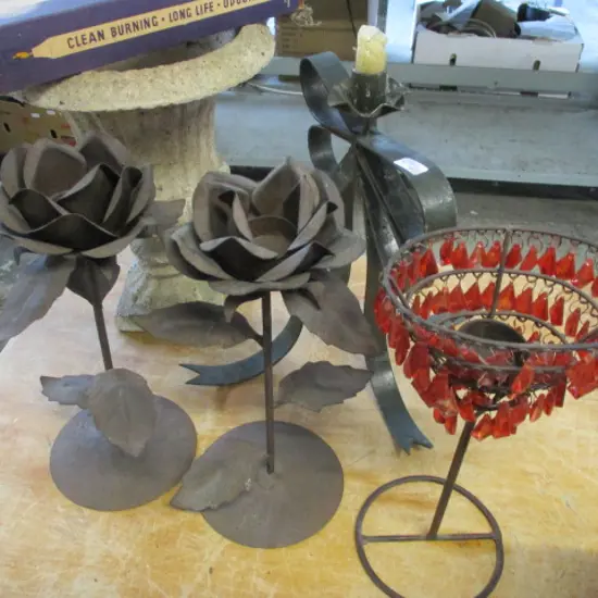 CANDLE STICKS AND VASE