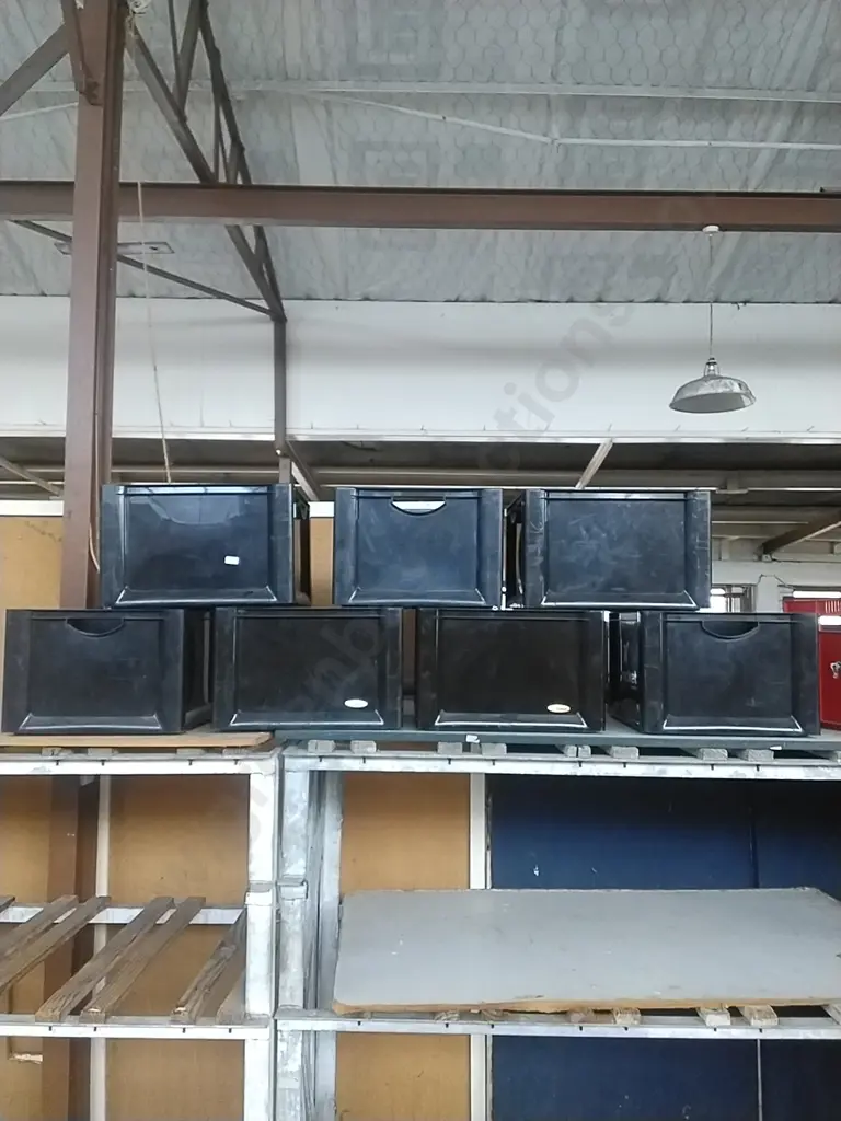 BLACK PLASTIC BOXES X 7 Image 1++