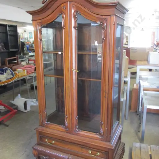 Large Carved Display Cabinet