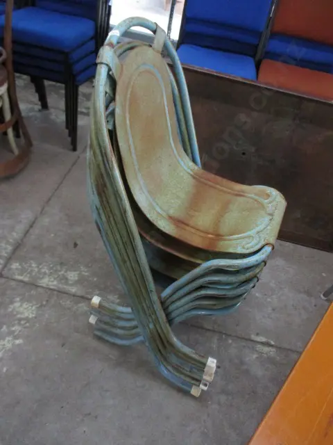 5 Vintage Sebbel Stacking Chairs Te Puke Small Bore Rifle Club Image 1++