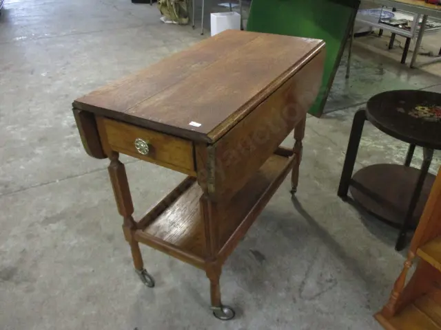 oak tea Wagon Image 1++