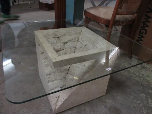 Glass Topped Coffee Table Image 1++