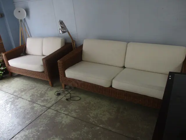 3 and 2 seater Cane Settees Image 1++