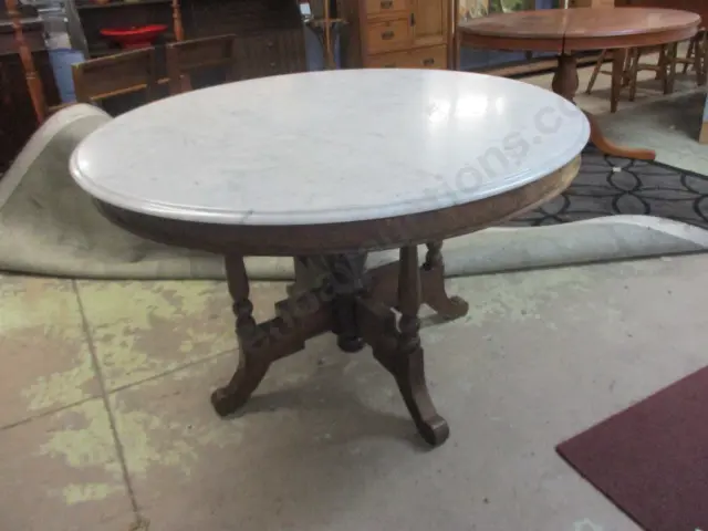 Vic Marble Topped Dining Table Image 1++