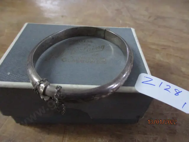 Silver Christening Bangle Image 1++