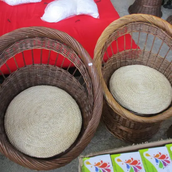 Pr Cane Chairs