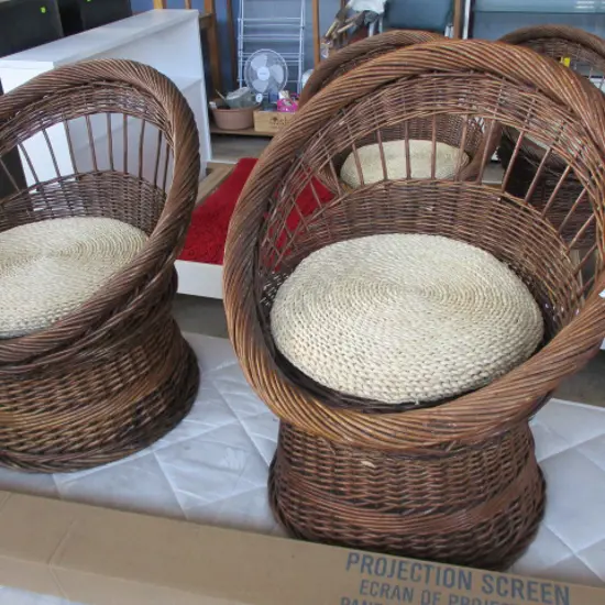 Pr Cane Chairs