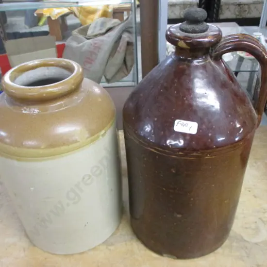 2 Stone Jars