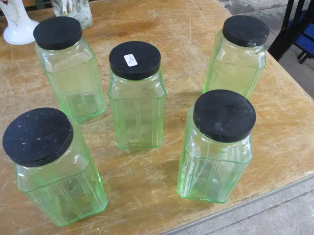 Uranium Glass Jars Image 1++