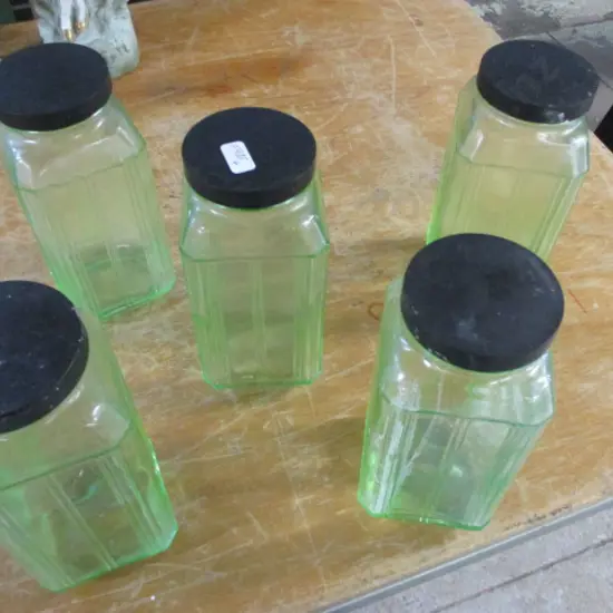Uranium Glass Jars