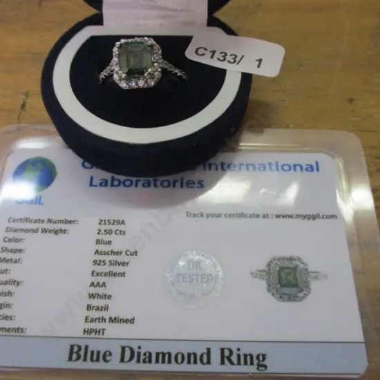 2.5ct Blue Diamond Ring
