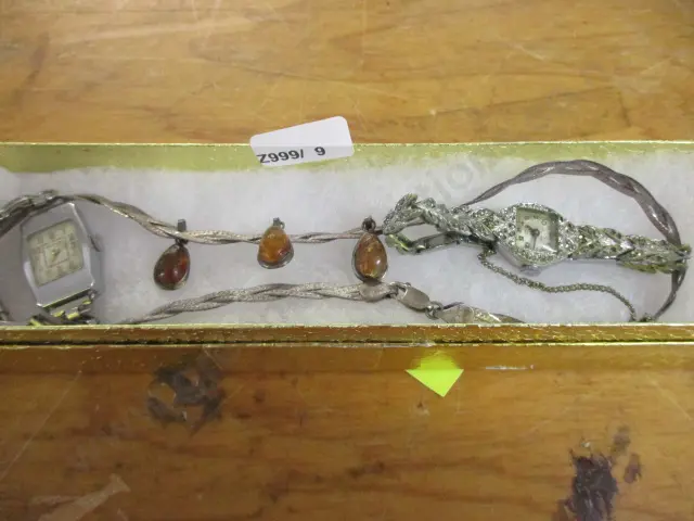 Watches and Silver Amber Necklace Image 1++