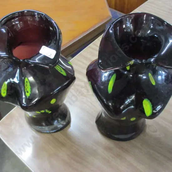2 Art Glass Vases