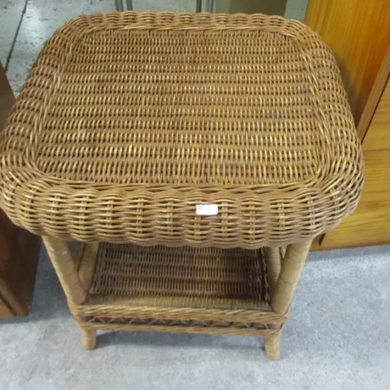 Cane Side Table