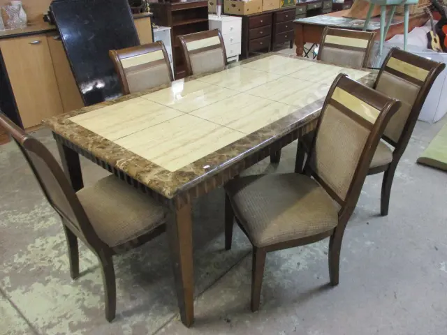 Large Dining Table and 6 Chairs Image 1++