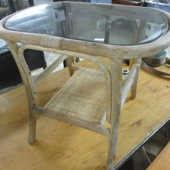 Cane Side Table