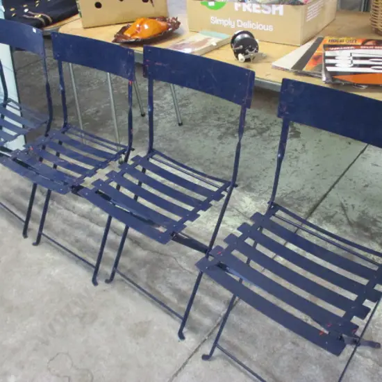 4 Folding Metal Chairs