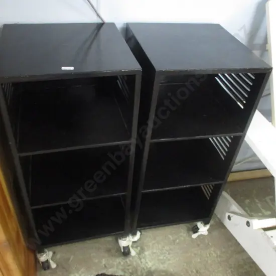 2 Metal Bedside Cabs