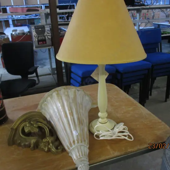 Brackets and Lamp