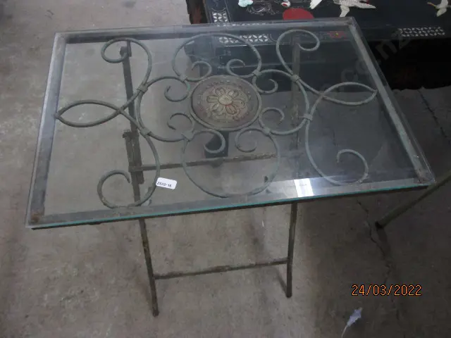 Glasstopped Side Table Image 1++