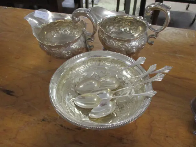 Silver Jugs Spoon and Bowl Image 1++