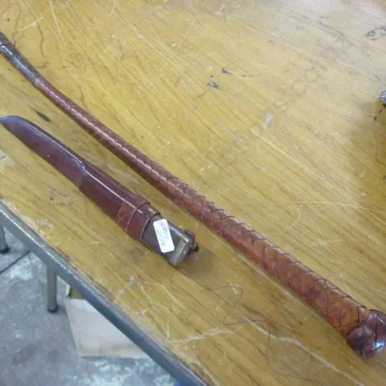 Riding Crop and Sheath Knife