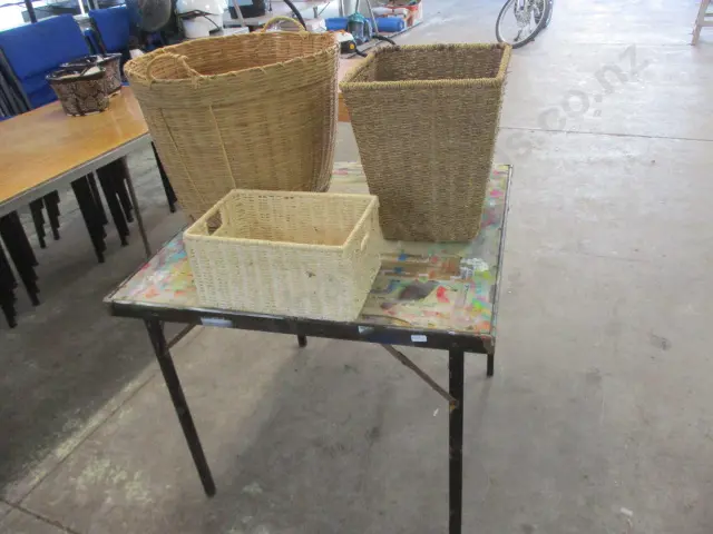 Baskets and Card Table Image 1++