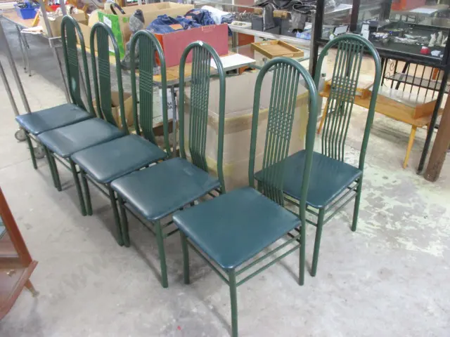 6 Mid Century Tubular Chairs Image 1++
