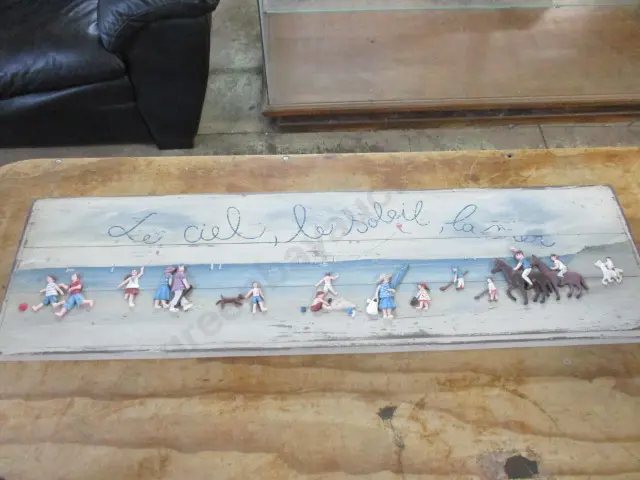 Wooden Plaque Beach Scene Image 1++