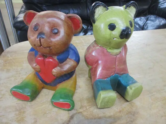 2 Carved Wooden Figures Image 1++
