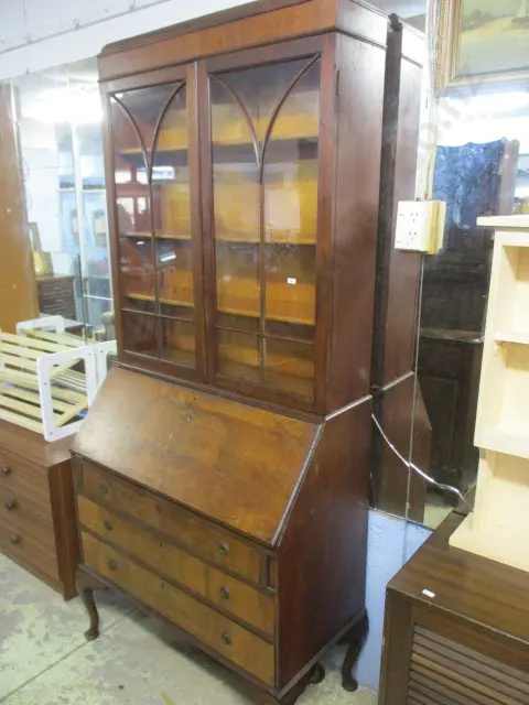 Mahogany Bureau Bookcase Image 1++