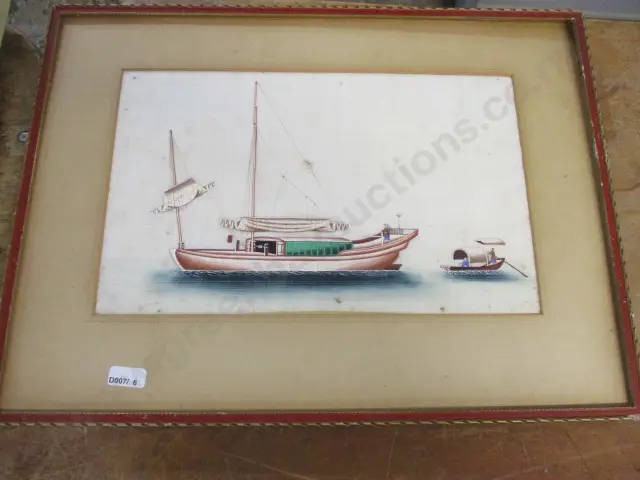 Painting Chinese Junk on Rice Paper Image 1++