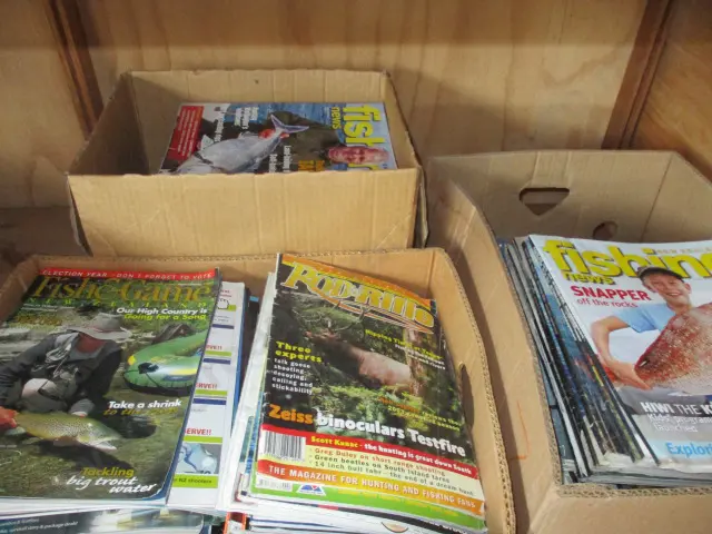 3 Boxes Fishing mags Image 1++