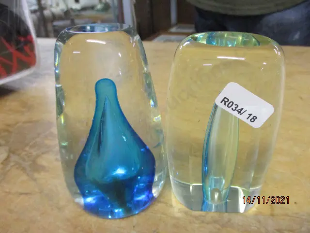 2 Art Glass Paperweights Image 1++
